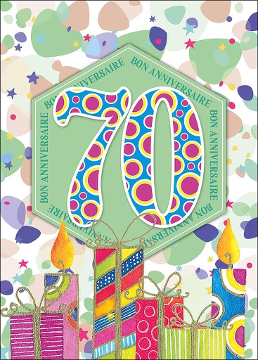 [A4-AG 522398] Carte A4 Anniversaire 70 ans