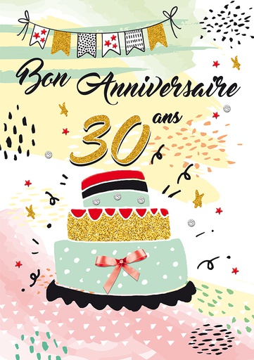 [A4-AG MAXI21] Carte A4 Anniversaire 30 ans