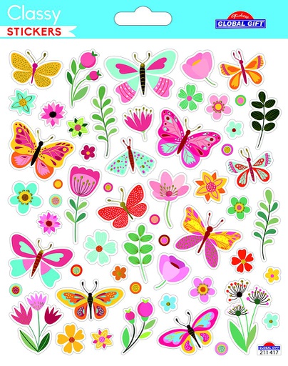 [ST 211417] Autocollants fleurs et papillons