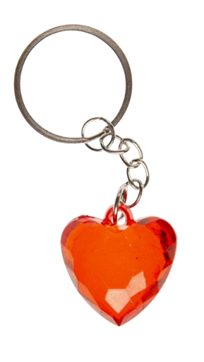 [ZE 9733] Schlüsselanhänger transparentes rote Herz