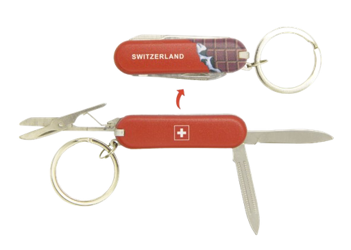 [CR 8986] Porte-clé couteau chocolat &quot;Switzerland&quot;