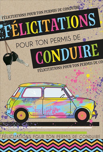 [FE 524340] Carte Félicitations pour ton permis de conduire