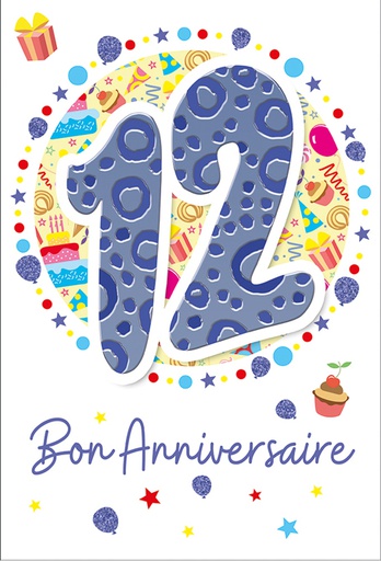 [AG 524190-12] Carte Anniv. 12 ans