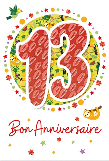 [AG 524190-13] Carte Anniv. 13 ans