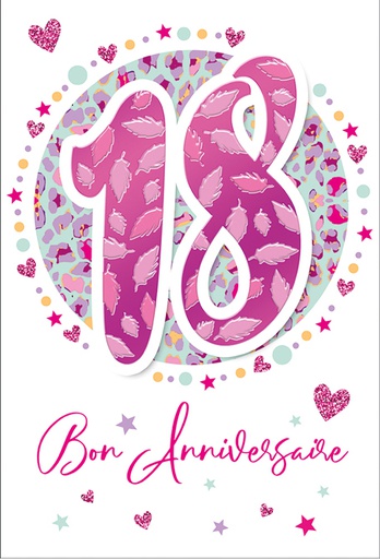 [AG 524190-18F] Carte Anniv. 18 ans