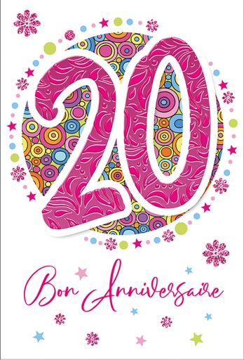 [AG 524190-20F] Carte Anniv. 20 ans