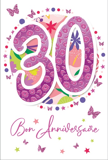 [AG 524190-30F] Carte Anniv. 30 ans